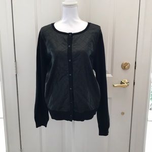 Faux Leather Cardigan
